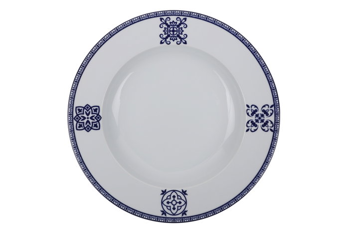 Hermia Vajilla de Porcelana de 24 Piezas en Azul Marino y Turquesa